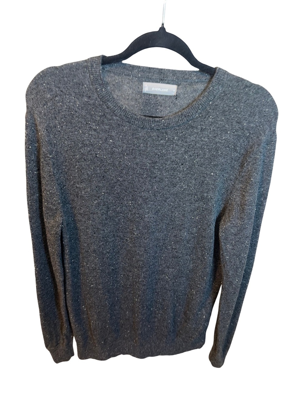 Everlane 100% Cashmere Men's Dark Gray Crewneck Speckled Sweater Size Medium